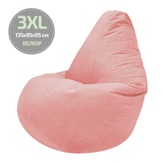 Кресло-мешок Папа Пуф Велюр Розовый 3XL 135x90