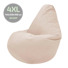 Кресло-мешок Папа Пуф Велюр Бежевый 4XL 145x100