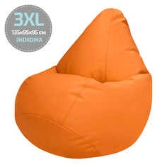 Кресло-мешок Папа Пуф Экокожа Оранжевый 3XL 135x90