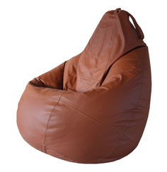 Кресло Папа Пуф BOSS BROWN Натуральная кожа 4XL 150x100