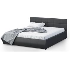 Двуспальная кровать Венера-1 140х190, GALAXY, черный эко кожа
