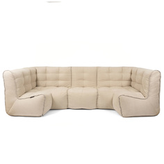 Бескаркасный модульный диван GoodPoof Мод 2L-I one size, велюр, Natural Linen