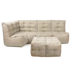 Бескаркасный модульный диван GoodPoof Мод L-II+ one size, рогожка, Natural Beige