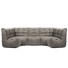Бескаркасный модульный диван GoodPoof Мод 2L-I one size, рогожка, Natural Grey
