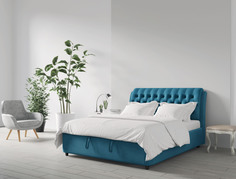 Двуспальная кровать ARMOS 160х200 с ПМ, Ellen 3 Велюр Vip 9 Зелёный