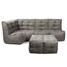 Бескаркасный модульный диван GoodPoof Мод L-II+ one size, рогожка, Natural Grey