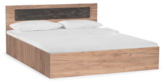 Двуспальная кровать Woodville Taika 160х200 дуб золотой / камень темный