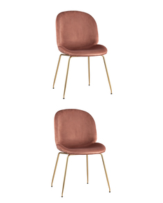 Комплект стульев 2 шт. Stool Group Турин, пудровый/золотой
