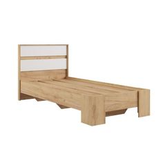 Кровать Моно с основанием 900х2000, Дуб кратф золотой/Белый No Brand