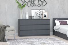 Комод Хилтон 5 1400 Графит No Brand