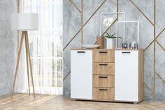 Комод 10 Дуб Крафт Золотой/Белый No Brand