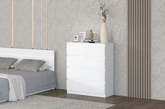 Комод Хилтон 1 800 Белый Текстурный No Brand