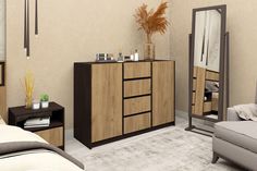 Комод Флоренция Дуб Венге/Дуб Крафт Золотой No Brand