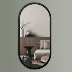 Зеркало в раме Postermarket Сканди Овал черное дерево 45х90 см
