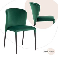 Стул Лори велюр зелёный Stool Group