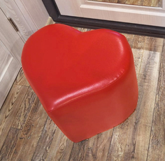 Пуф мебельный To Dream Сердце, Нокс красный, 46х37х40 см