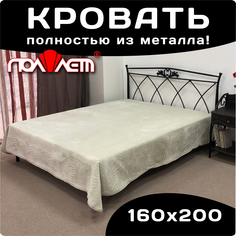 Кровать Поллет Элеонора двуспальная металлическая 160х200 черная