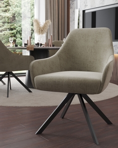 Стул ArtGenesis Амбссадор с подлокотниками металлические ножки Серый