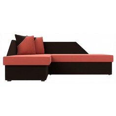 Диван-кровать Лига диванов Андора, коралловый/коричневый