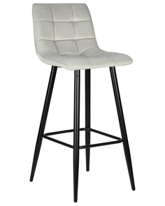Стул барный DOBRIN Nicole LML-8078 светло-серый велюр/черные матовые ножки
