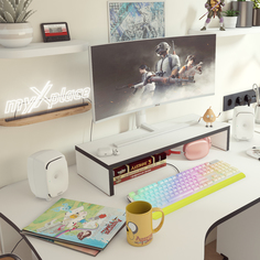 Подставка для монитора myXplace Стандарт, Бело-черная