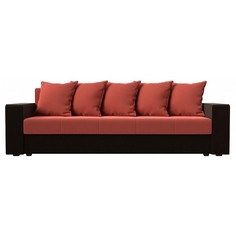 Диван-кровать Лига Диванов Дубай, коралловый/коричневый