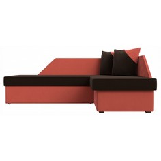 Диван-кровать Лига диванов Андора, коралловый/коричневый