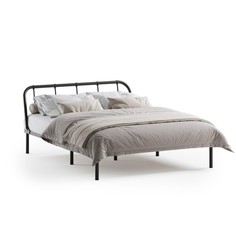 Кровать разборная металлическая "Мира", 1400х2000, Черная No Brand