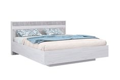 Двухспальная парящая кровать Зарон Бетти 160*200 Анкор светлый/Бетонный камень