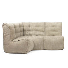 Бескаркасный модульный диван GoodPoof Мод L-I one size, рогожка, Natural Beige