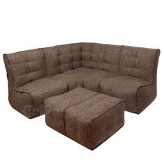 Бескаркасный модульный диван GoodPoof Мод L-II+ one size, рогожка, Brown Yarn
