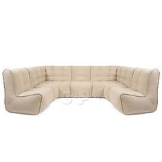 Бескаркасный модульный диван GoodPoof Мод 2L-III one size, велюр, Natural Linen