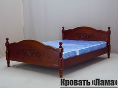 Кровать из массива сосны QualisMebel "Лама" 180х200, Старый Орех 3
