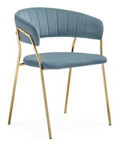 Стул на металлокаркасе Woodville Kamelia 1 light blue/gold