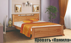 Кровать из массива сосны QualisMebel "Камила" 90х190, Старый Орех 2