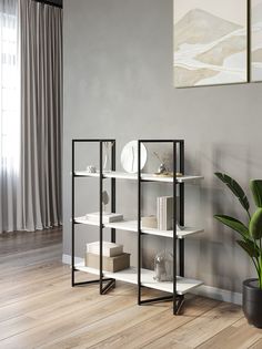 Стеллаж Дивульгато черный/белый KM Loft