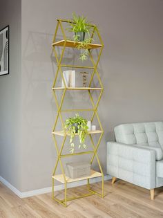 Стеллаж Ромбо стS золотой/сонома KM Loft