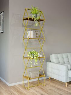 Стеллаж Ромбо стS золото/вотан KM Loft