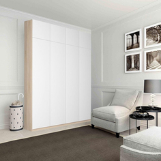 Шкаф распашной QualisMebel Марсель 1 2100х750х2400 дуб сонома белый гладкий