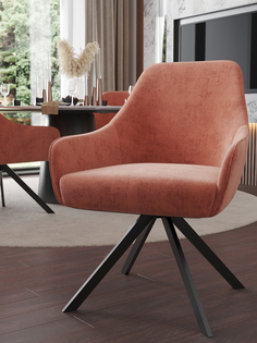 Стул ArtGenesis Амбссадор с подлокотниками металлические ножки оранжевый