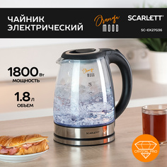 Чайник электрический Scarlett SC-EK27G36 1.8 л прозрачный, черный