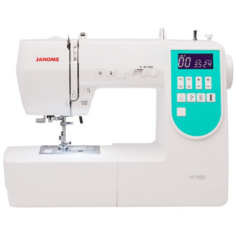 Швейная машина Janome M7100 белый, зеленый