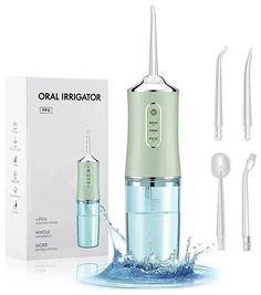 Электрический ирригатор для полости рта Oral Irrigator, 220 мл, зеленый No Brand