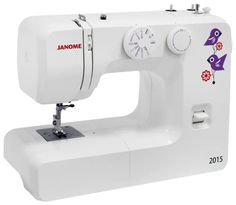 Швейная машина Janome 2015 белый, фиолетовый, красный