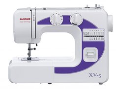 Швейная машина Janome xv-5 белый, фиолетовый