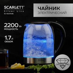 Чайник электрический Scarlett SC-EK27G48 1.7 л черный, серебристый