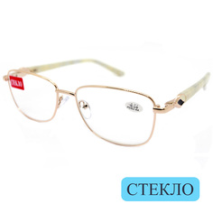 Готовые очки Glodiatr 2031, со стеклянной линзой, +3.50, без футляра, золотые, РЦ 62-64