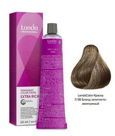 Стойкая крем-краска для волос Londa Professional 7/38 блонд золотисто-жемчужный