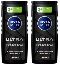 Гель для душа NIVEA ultra men 250мл 2шт