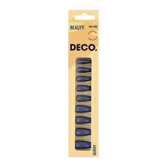 Набор накладных ногтей с клеевыми стикерами DECO. BEAUTY glossy deep blue